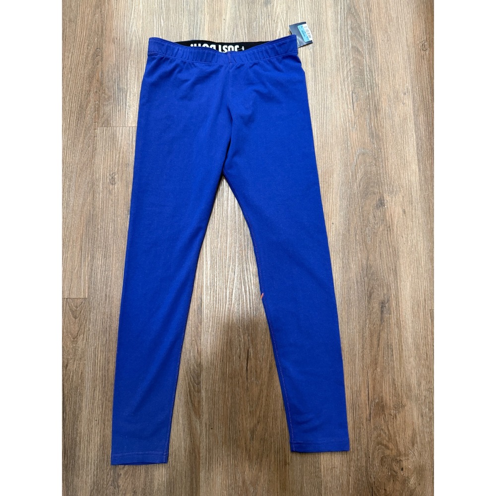 Nike Sportswear Women Blue Orange Graphic Leggings Just Do It Waist 717336-455 M